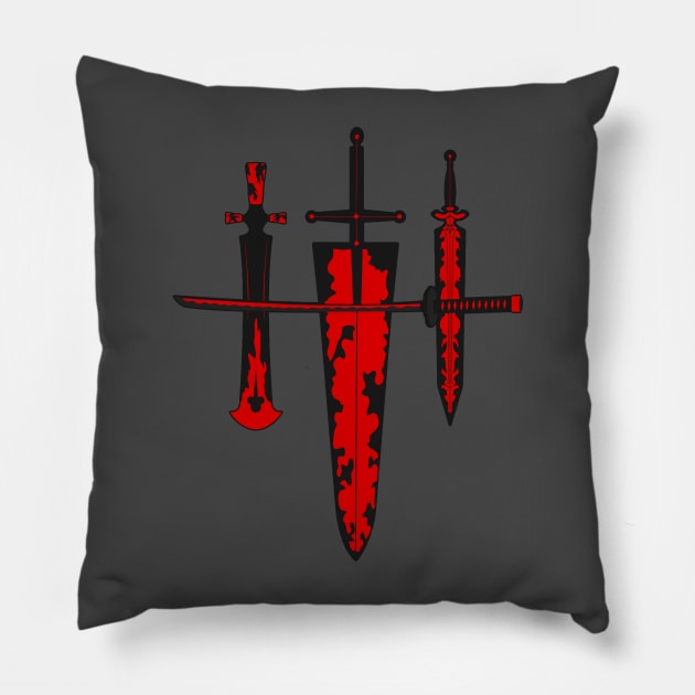 Black Clover Asta Swords Throw Pillow