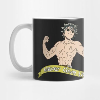 Musclular Asta Never Give Up Black Clover Motivati Mug
