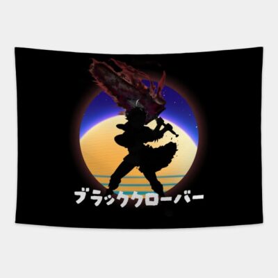 Black Clover Retrowave Shillouette Tapestry