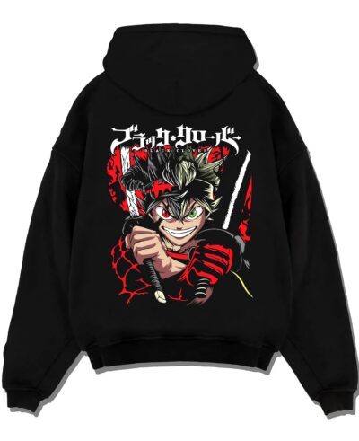 Asta Battle Hoodie Black Clover Fierce Grin Warrior