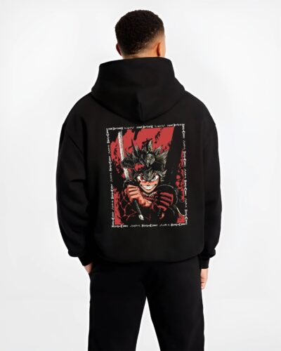 asta black clover black hoodie male back view - Black Clover EU Store